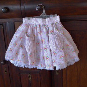 ROOM SEVEN full floral SKIRT pockets SASH 2T girls